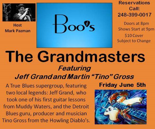 Announcement for show at Boo's