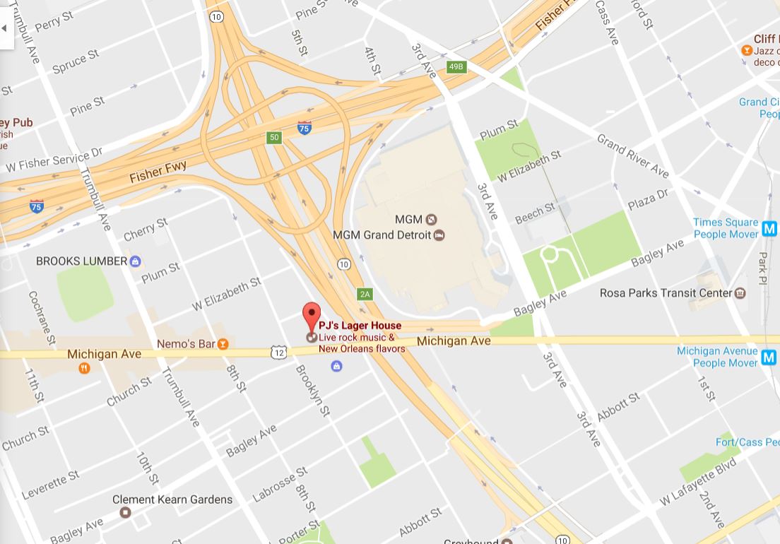 Map of PJ's Lager House area