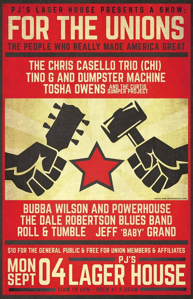Poster for For The Unions Show at PJ's